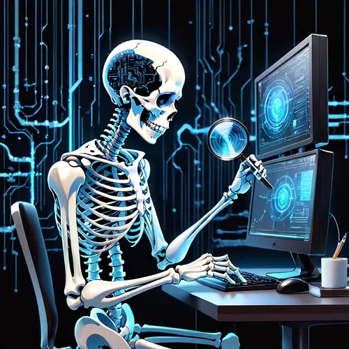 man with a computer,skeleltt,cyber crime,cybernetics,cyber,computer addiction,internet addiction,computer freak,computer tomography,hacker,cyberspace,cyber security,online date,crypto mining,computer,girl at the computer,coder,online meeting,online banking,hacking,Anime,Anime,General