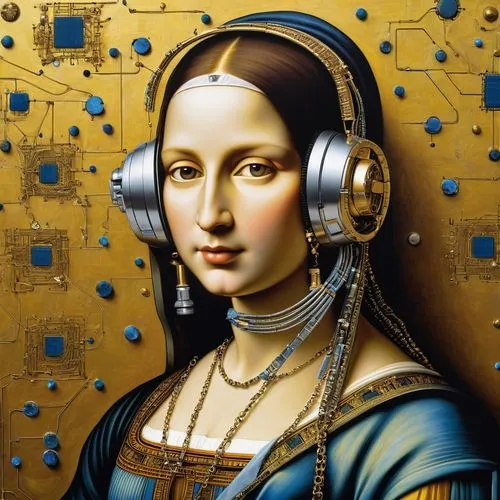 audiophiles,girl at the computer,telephone operator,audiophile,technics,headphone,Art,Classical Oil Painting,Classical Oil Painting 07