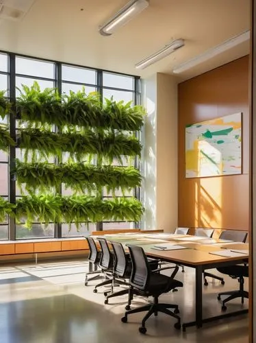 daylighting,greentech,ecotech,microhabitats,herbarium,cleantech,envirocare,ecotrust,modern office,study room,hanging plants,conference room,collaboratory,green plants,forest workplace,creative office,gensler,sustainability,aeroponic,offices,Illustration,Retro,Retro 09