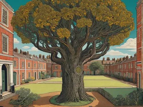 plane-tree family,rosewood tree,elm tree,linden tree,bodhi tree,ordinary boxwood beech trees,vinegar tree,walnut trees,tree-lined avenue,private estate,fig tree,two oaks,oak tree,groenendael,ash tree,housing estate,ornamental tree,linden blossom,brown tree,james sowerby,Art,Artistic Painting,Artistic Painting 50