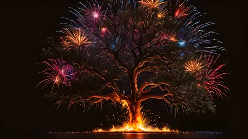 fireworks art,fireworks background,tree torch,pyrotechnic,firework,magic tree,burning tree trunk,colorful tree of life,pyromania,fireworks,burnt tree,oriflamme,pyrotechnics,firebrands,krakatoa,fire flower,beltane,seoul international fireworks festival,flourishing tree,fire artist,Photography,General,Natural