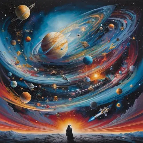 space art,planetary system,universe,the universe,solar system,the solar system,planets,astronomy,space,outer space,planet eart,astronomical,astronomers,scene cosmic,astronautics,astronomer,copernican world system,space voyage,orbiting,astral traveler,Illustration,Realistic Fantasy,Realistic Fantasy 24