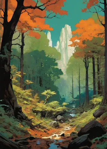 forest landscape,fantasy landscape,autumn forest,fall landscape,autumn landscape,mushroom landscape,forest,forests,autumn mountains,high landscape,futuristic landscape,the forests,autumn scenery,canyon,nature landscape,mountain landscape,landscape background,forest glade,the forest,swampy landscape,Conceptual Art,Oil color,Oil Color 04