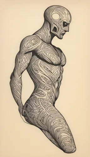 wooden man,primitive man,wooden figure,geometric body,woodcut,mammal,swimmer,biomechanical,human body,crocodile woman,triton,humanoid,body scape,decorative figure,rib cage,wooden mannequin,discobolus,prosthetic,the human body,animal figure,Art,Artistic Painting,Artistic Painting 08