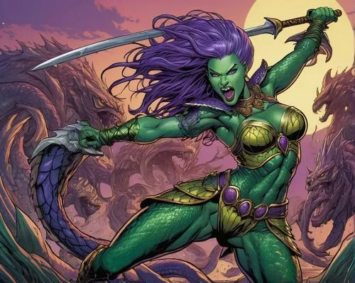 gamora,background ivy,enchantress,mera,namorita,atlantean,Illustration,American Style,American Style 01