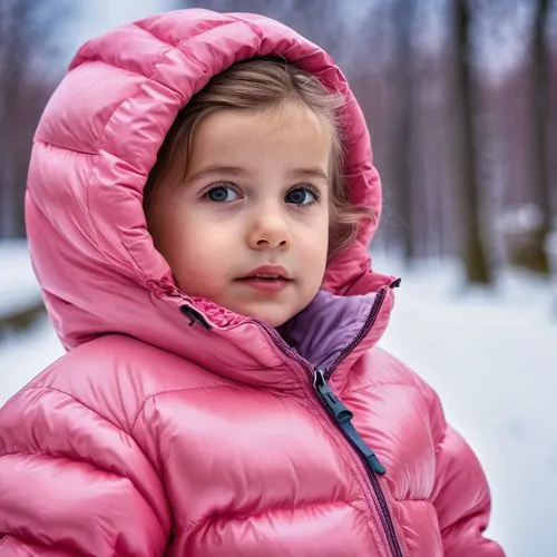 snowsuit,little girl in pink dress,winter background,cute baby,young girl,snowsuits,Photography,General,Realistic