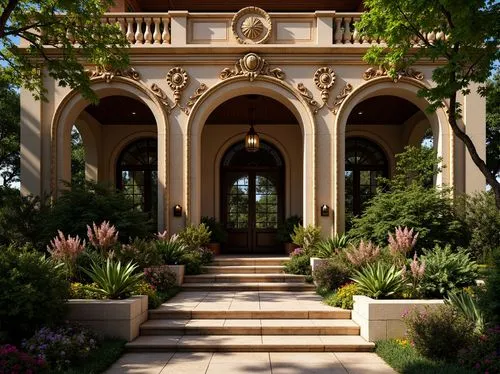 garden elevation,pergola,entryway,cochere,conservatory,garden door,orangery,porch,philbrook,patio,entranceway,front porch,portico,house entrance,rosecliff,italianate,gardens,villa balbianello,hacienda,pillars