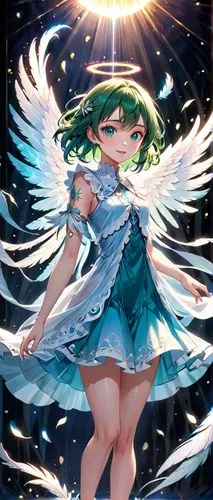 sanae,ranka,michiru,angel wing,angel girl,christmas angel,Anime,Anime,Realistic