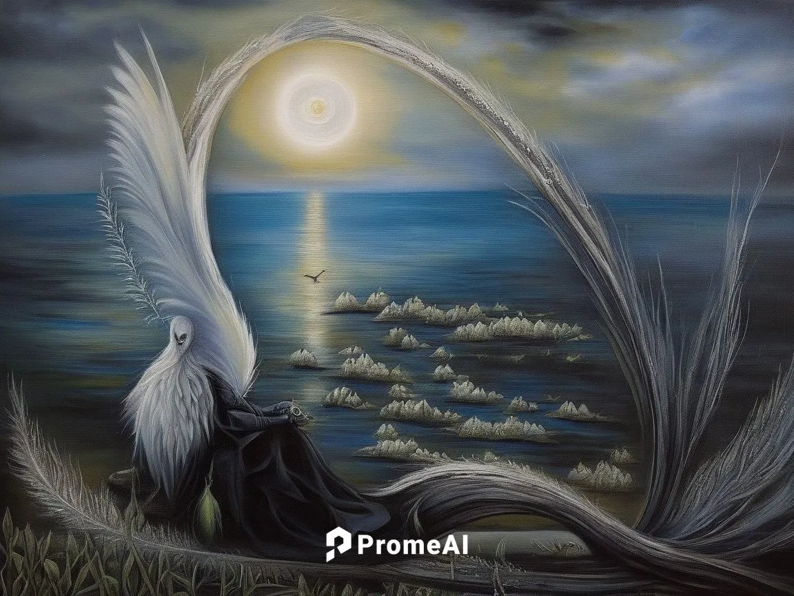 angel wing,angel playing the harp,mourning swan,constellation swan,uriel,angel wings,light bearer,swan lake,angelology,white feather,oil painting on canvas,trumpet of the swan,fantasy art,dove of peac