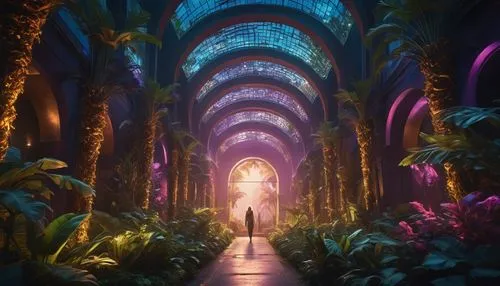 hall of the fallen,tunnel of plants,labyrinthian,sanctum,passage,arbor,fairy world,fantasy city,the mystical path,fantasy world,3d fantasy,pathway,corridors,fantasy landscape,fairy village,odditorium,titanum,winter garden,alfheim,entrada,Photography,General,Cinematic