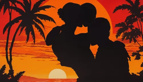 vintage couple silhouette,couple silhouette,travel poster,loving couple sunrise,luau,palm tree silhouette,honeymoon,film poster,palm silhouettes,tequila sunrise,silhouette art,travel trailer poster,two palms,ballroom dance silhouette,south pacific,date palms,beach background,italian poster,tropics,tropic,Photography,Fashion Photography,Fashion Photography 24