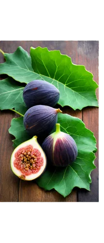 Fresh figs, still life, bunch of fruits, green skin, sweet juicy flesh, leaves surrounding, wooden table, morning light, 3/4 composition, shallow depth of field, warm color tone, cinematic lighting.,f