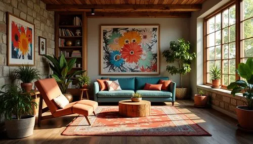 sitting room,living room,loft,sunroom,livingroom,interior decor,home interior,mid century modern,mid century,contemporary decor,bohemian art,interiors,interior design,house plants,modern decor,boho art style,chaise lounge,boho art,armchair,furnishings