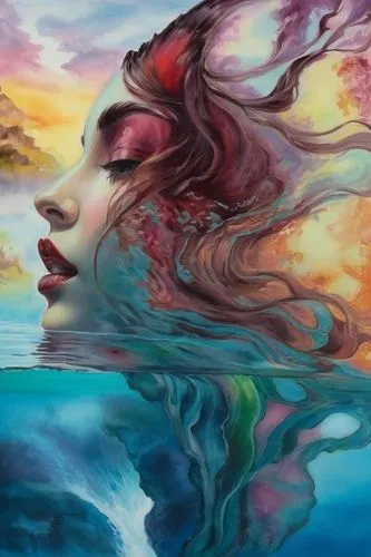 sirene,mermaid background,fathom,the wind from the sea,dreamscapes,fantasy art,Illustration,Realistic Fantasy,Realistic Fantasy 25