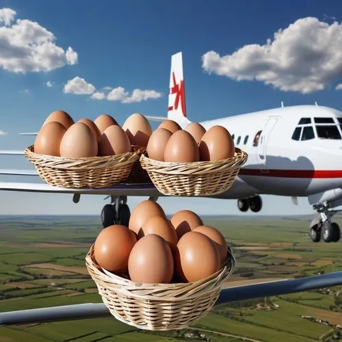 flying food,free-range eggs,eggs in a basket,air transport,air transportation,range eggs,fresh eggs,airfares,egg basket,birgenair,chicken eggs,organic egg,egg tray,airservices,flightaware,agrotourism,bread eggs,airfreight,wings transport,airlifting,Photography,General,Realistic