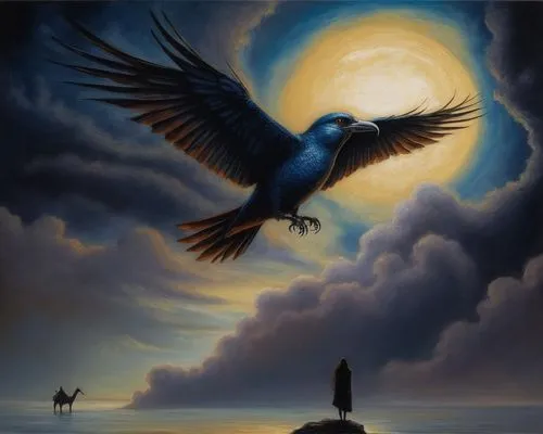  an intimate private moment that has beauty,deep sadness, gorgeous composition exotic beautiful woman,aguila,wieslaw,sea swallow,fantasy picture,aguiluz,rapace,siggeir,flying hawk,bird painting,soarin