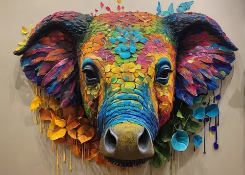 straw animal,mandala elephant,blue elephant,elephant,plastic arts,circus elephant,indian elephant,girl elephant,decorative art,rhinoceros,whimsical animals,elephant's child,southern square-lipped rhinoceros,pachyderm,buffalo,paper art,colorful horse,asian elephant,wall art,elephants,Conceptual Art,Graffiti Art,Graffiti Art 03