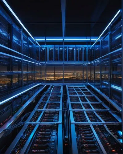 supercomputer,datacenter,data center,hvdc,supercomputers,light trail,light trails,the server room,long exposure light,cyberview,skywalks,blue light,skybridge,long exposure,cyberport,enernoc,glass building,datacenters,blue hour,ufo interior,Illustration,Paper based,Paper Based 13