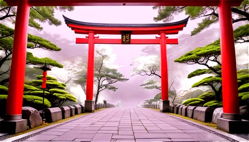 japanese shrine,torii,japan garden,shinto shrine gates,japan landscape,koyasan,senbon torii,shinto,japanese sakura background,kyoto,torii tunnel,japanese background,fushimi inari-taisha shrine,jigoku,fushimi inari shrine,sakura background,japanese garden,beautiful japan,dazaifu,victory gate,Illustration,Realistic Fantasy,Realistic Fantasy 42