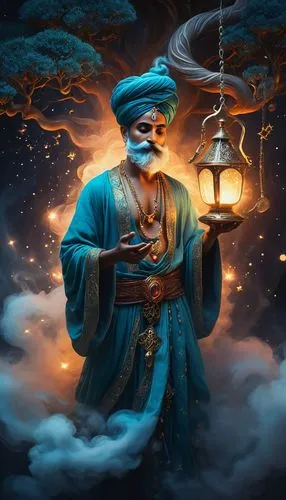 persian poet,aladdin,rem in arabian nights,aladin,turban,aladha,fantasy picture,fantasy art,sikh,zodiac sign libra,astral traveler,fortune teller,ramadan background,lamplighter,islamic lamps,magus,fantasy portrait,orientalism,indian monk,middle eastern monk,Photography,General,Fantasy