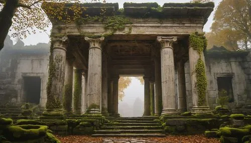 mausoleum ruins,bomarzo,necropolis,ruins,ancient ruins,mausolea,temple of diana,hall of the fallen,poseidons temple,greek temple,tombs,mausoleums,roman temple,the ruins of the,ruin,vienna's central cemetery,sepulchres,ancient city,ancient buildings,ghost castle,Illustration,Retro,Retro 11