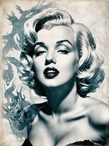 Marilyn Monroe ,
Let him, who is understanding recon the number of the beast, for it is a human number, and the number ist sixhundredandsixtysix , inspired by 
H. R. GIGER AND H. P. LOVECRAFT AND EVIL