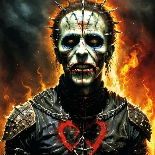 mudvayne,hellraiser,gorgoroth,jordison,gaahl,nergal,Illustration,Realistic Fantasy,Realistic Fantasy 33