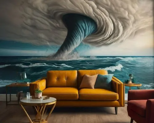 sunrise,wind wave,tsunami,sea storm,tornado,big wave,tidal wave,the wind from the sea,oil painting on canvas,wall art,turmoil,wave pattern,smoke art,wind machine,nature's wrath,world digital painting,