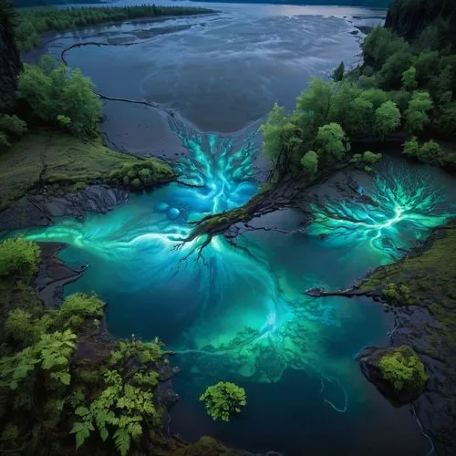 glowing antlers,magic tree,bioluminescent,elementals,bioluminescence,celtic tree,yggdrasil,fractal lights,light fractal,elven forest,tree of life,aquas,strange tree,auroraboralis,patronus,flourishing tree,green trees with water,ignagni,whirlwinds,fairy forest,Conceptual Art,Fantasy,Fantasy 30