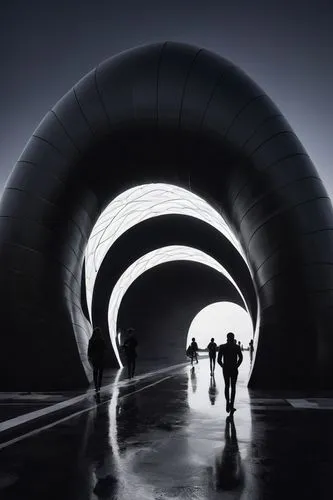 tunnelers,tunneling,slide tunnel,wall tunnel,falkirk wheel,quonset,Illustration,Black and White,Black and White 33