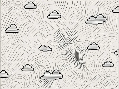 clouds with lines going across them,background pattern,zigzag background,background vector,seamless pattern repeat,vector pattern,umbrella pattern,Illustration,Black and White,Black and White 04