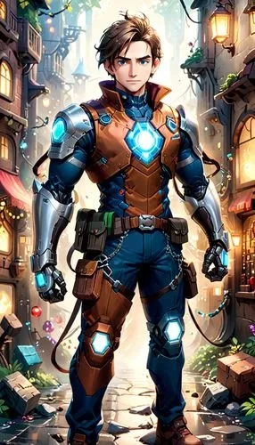 nikko,rein,male character,blue-collar worker,game illustration,hero academy,builder,dane axe,mercenary,star-lord peter jason quill,guilinggao,engineer,steel man,alm,cg artwork,aquanaut,contractor,tracer,tradesman,ironworker,Anime,Anime,Cartoon