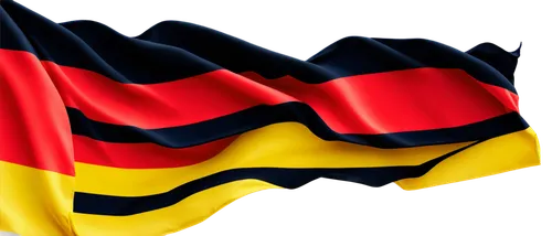 Germany flag, horizontal stripes, black, red, gold colors, waving in wind, fabric texture, dynamic movement, bright sunny day, panoramic view, shallow depth of field, vibrant color tone, national symb