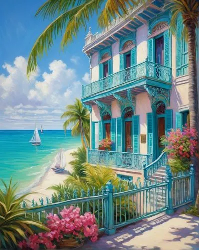 seaside resort,tropical house,seaside country,key west,ocean view,windows wallpaper,seaside view,oceanfront,dreamhouse,beachfront,house by the water,bahama,paradis,holiday villa,tropical sea,bahamonde,ocean paradise,oceanview,home landscape,curacao,Art,Artistic Painting,Artistic Painting 04