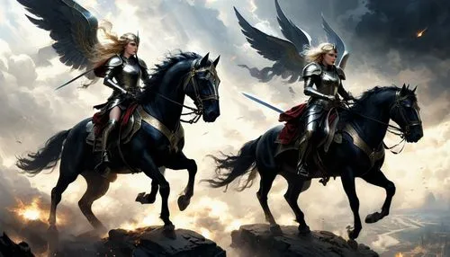 angels of the apocalypse,pegasi,cavalry,garridos,cavalries,dignitatum,herennius,firehawks,valkyrie,pegasys,valkyries,templars,heroic fantasy,hospitallers,archangels,valor,cavalrymen,phoenixes,conquerors,bronze horseman,Conceptual Art,Fantasy,Fantasy 11