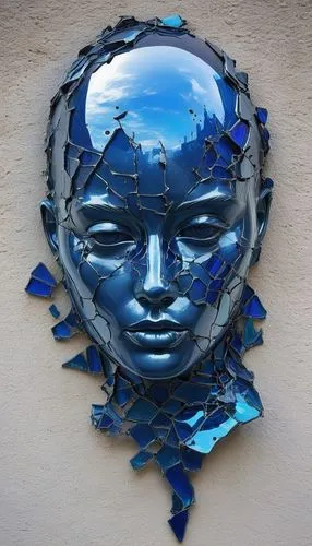 fractalius,mirrormask,paper art,venetian mask,exterior mirror,steel sculpture,masquerade,avatar,maschera,fountain head,refleja,facets,blue leaf frame,lazuli,uatu,masques,the mirror,reflejo,bluebeard,scrap sculpture,Conceptual Art,Graffiti Art,Graffiti Art 02