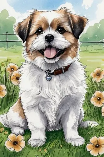 dog illustration,shih tzu,pekinese,welsh corgi,pembroke welsh corgi,the pembroke welsh corgi,cheerful dog,cute puppy,huichon,dog drawing,corgi,zwei,corgis,flower background,welsh cardigan corgi,cute cartoon image,dog breed,ein,cavalier king charles spaniel,australian shepherd,Illustration,Black and White,Black and White 34