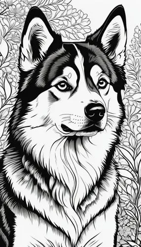 inugami,inu,shib,dog line art,inuzuka,dog illustration,Illustration,Black and White,Black and White 19