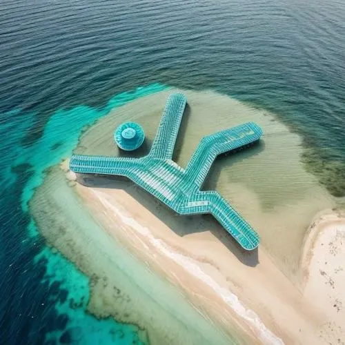 maldives,maldives mvr,maldive islands,island suspended,sunken church,anchored,beach furniture,sunlounger,underwater playground,wakatobi,flying island,fiji,atoll from above,water sofa,bird island,atoll,lifeguard tower,sunken boat,infinity swimming pool,inflatable pool,Realistic,Landscapes,Tropical