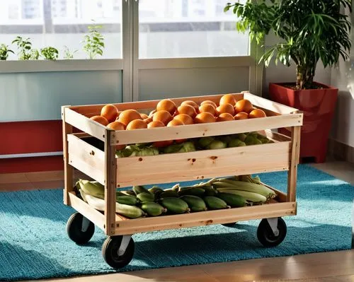 fruit car,dolly cart,cart of apples,vegetable crate,wooden cart,kitchen cart,wooden wagon,cart with products,crate of fruit,luggage cart,fruit stand,fruit stands,blue pushcart,tomato crate,grocery basket,crate of vegetables,handcart,integrated fruit,straw cart,grocery cart,Photography,General,Realistic