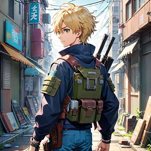 darjeeling,nikko,meteora,anime japanese clothing,saber,parka,honolulu,m4a4,violet evergarden,m4a1,yang,hk,soldier,heavy object,bazaruto,anime boy,cargo pants,m16,bomber,holding a gun,Anime,Anime,Realistic