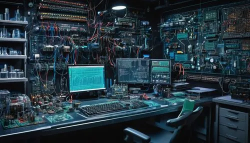 computer room,the server room,circuit board,hackerspace,computer workstation,microcomputer,circuitry,cyberscene,computerized,computerworld,cyberonics,computer system,laboratory,computer art,microcomputers,oscilloscopes,electronics,electrical engineer,computer,motherboard,Illustration,Realistic Fantasy,Realistic Fantasy 43