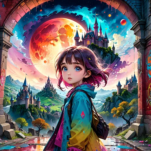 fantasy world,fantasy portrait,3d fantasy,world digital painting,wishing well,the festival of colors,magical adventure,fairy world,colorful background,fantasia,magical,cg artwork,mulan,studio ghibli,fairy tale character,dream world,fantasy city,wonderland,meteora,colorful city,Anime,Anime,General