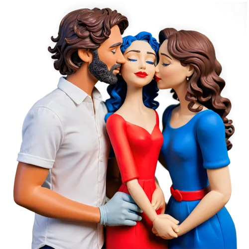 derivable,pixton,supercouple,supercouples,cute cartoon image,playmobil,polyamory,kissed,ldr,wooden figures,marzipan figures,figuras,mannikin,designer dolls,adores,3d figure,kissing,snogging,wesselmann,cool pop art,Unique,3D,Clay