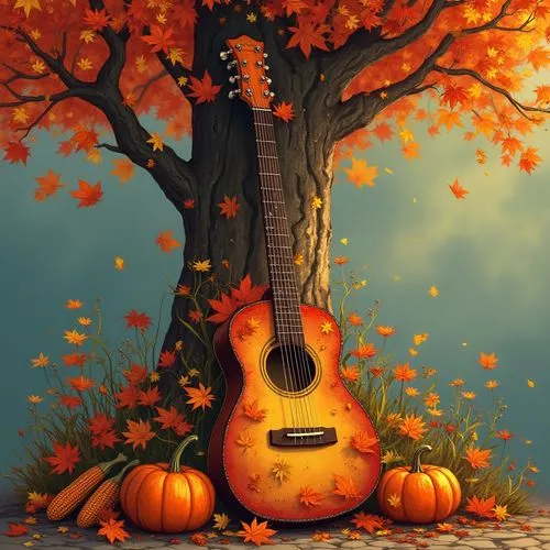 autumn background,autumn songs,autumn decoration,guitare,classical guitar,mabon