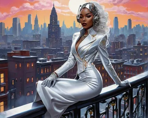 ororo,madripoor,blacksad,selina,lilandra,schuitema,cassaday,wildstorm,mcniven,dazzler,hildebrandt,schuiten,manhattan,brubaker,rooftops,whitecoat,mcquarrie,mckelvie,struzan,villainess,Illustration,Realistic Fantasy,Realistic Fantasy 21