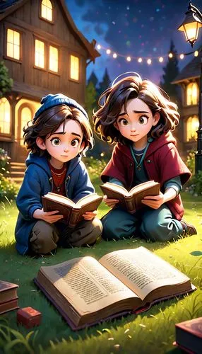 children studying,bookworms,book wallpaper,spellbook,tutoring,magic book,Anime,Anime,Cartoon