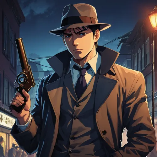 detective,investigator,sherlock holmes,inspector,holmes,private investigator,mafia,detective conan,gunfighter,spy visual,agent 13,spy,sherlock,secret agent,man holding gun and light,game illustration,holding a gun,attorney,gangstar,lupin,Art,Classical Oil Painting,Classical Oil Painting 10