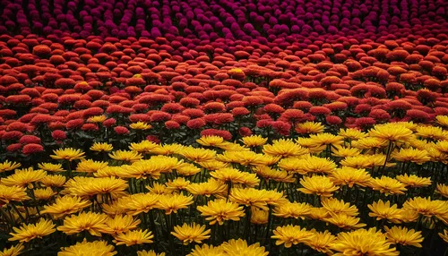 Create a haunting tale featuring chrysanthemum flowers as a symbol of forbidden love.,flower carpet,chrysanthemums,blanket of flowers,chrysanthemum exhibition,sea of flowers,garden chrysanthemums,yell