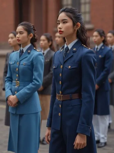 at random,a woman in uniform standing next to another women,indian air force,policewomen,usafa,a uniform,afjrotc,servicewomen,Photography,General,Realistic